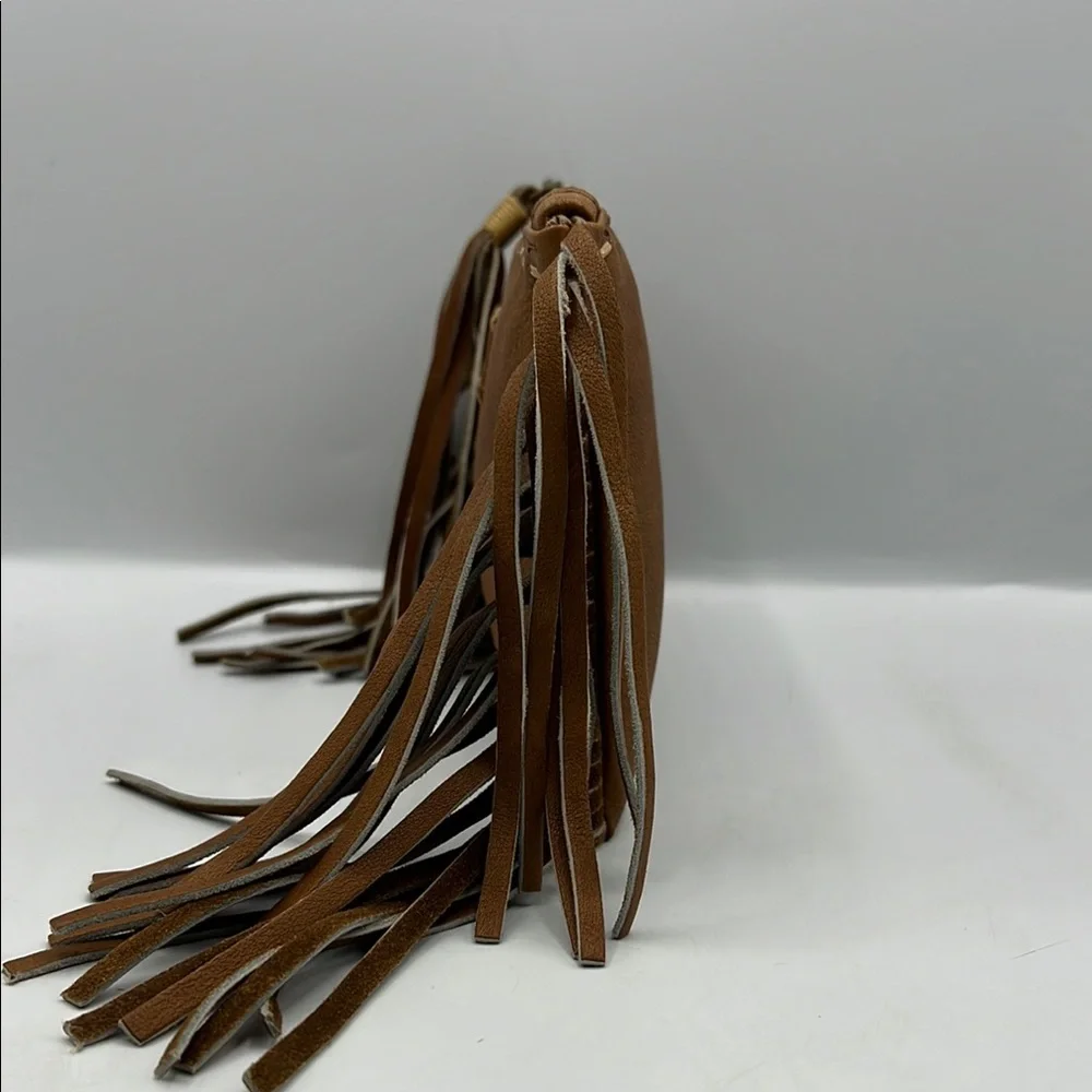 Fredd+Basha Brown‎ Fringe Clutch Boho Western Chic